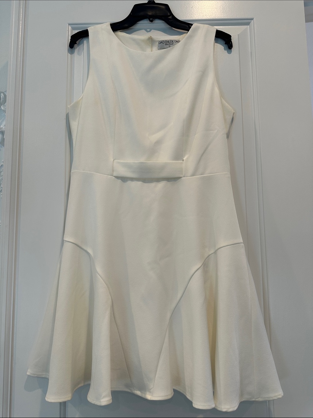 Chloe Dao Ivory Sleeveless Fit-and-Flare Dress